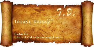 Teleki Dezső névjegykártya