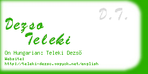 dezso teleki business card